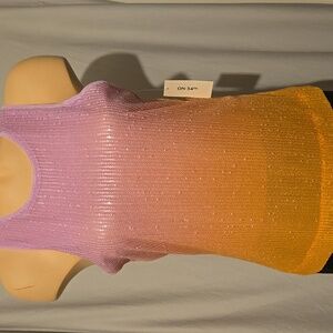 On 34th Pink& Orange Ombre' Sequin Tank Top, New